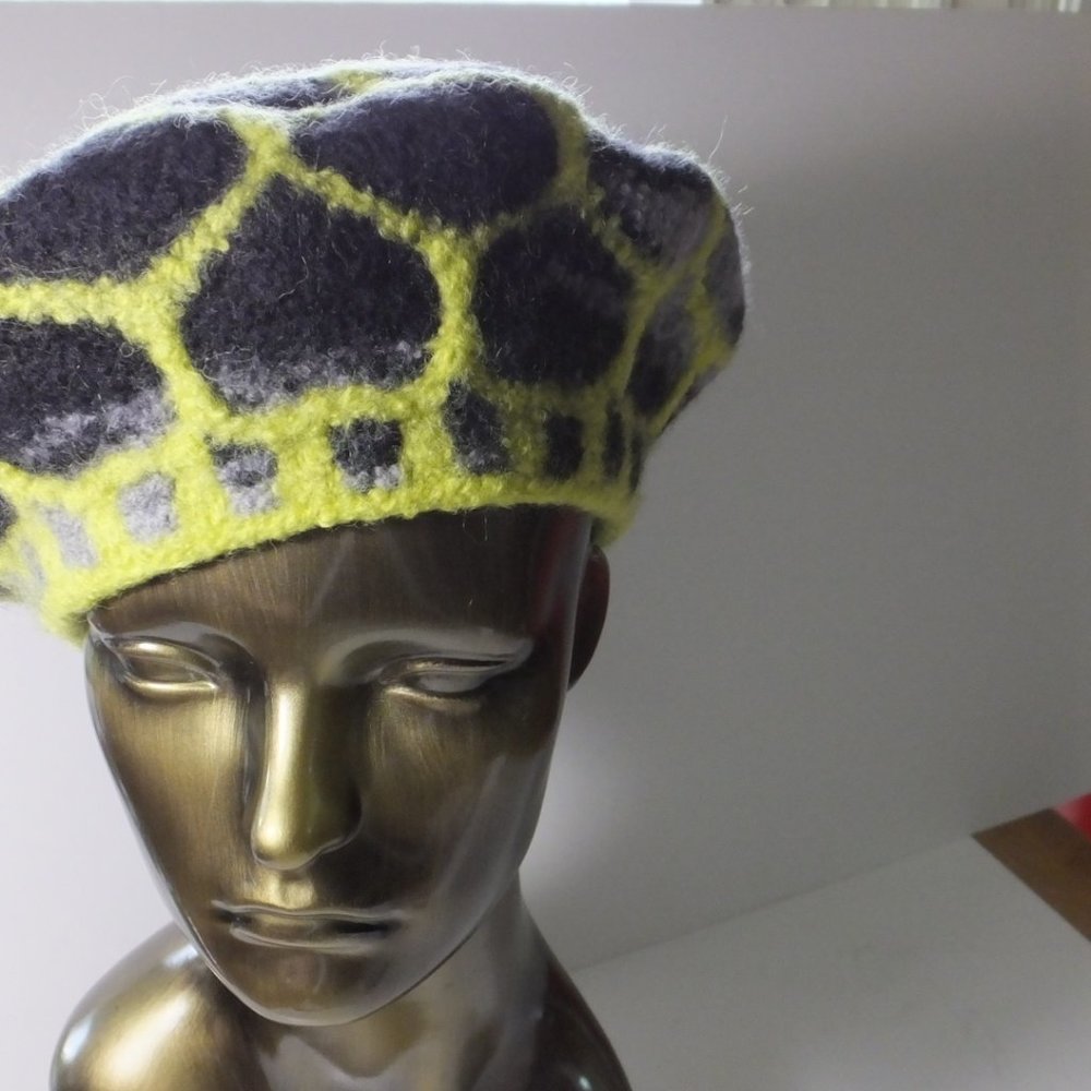 Handmade felted beret